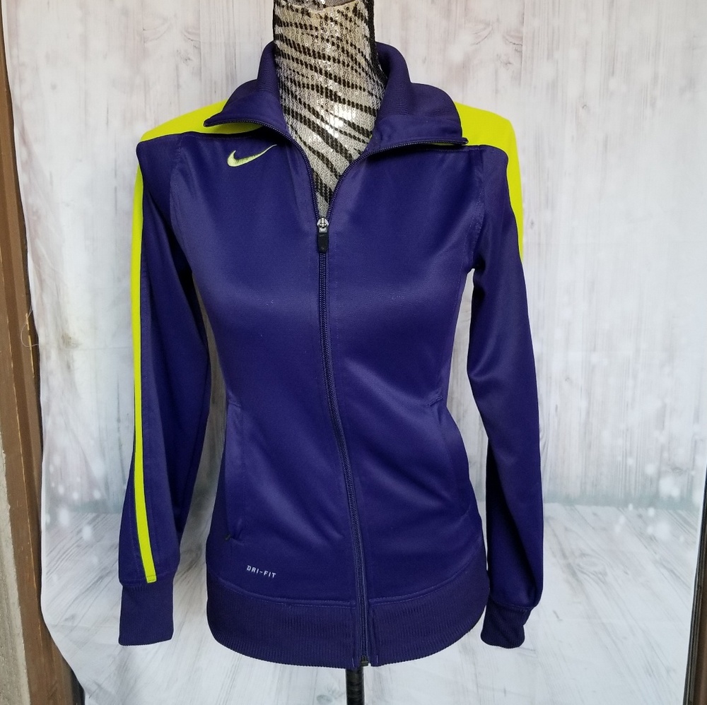 Nike purple and yellow running jacket size XS